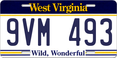 WV license plate 9VM493