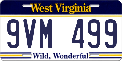 WV license plate 9VM499
