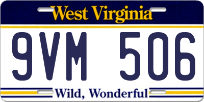 WV license plate 9VM506