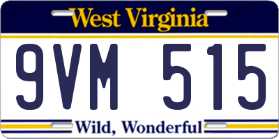 WV license plate 9VM515