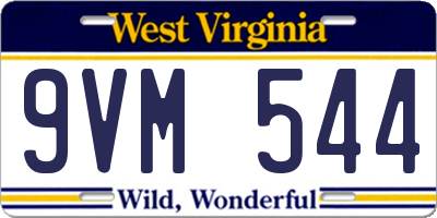 WV license plate 9VM544