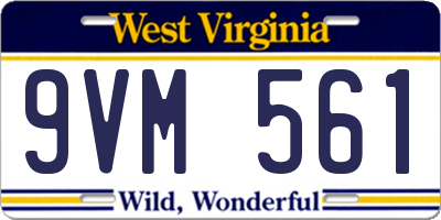 WV license plate 9VM561