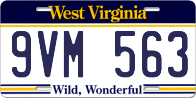 WV license plate 9VM563