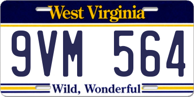 WV license plate 9VM564