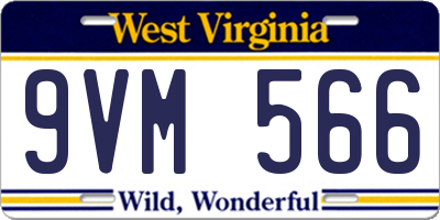 WV license plate 9VM566