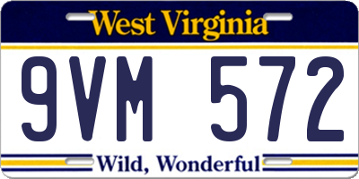 WV license plate 9VM572