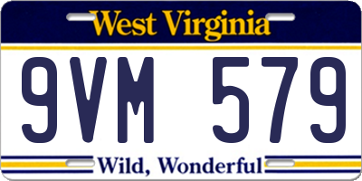 WV license plate 9VM579