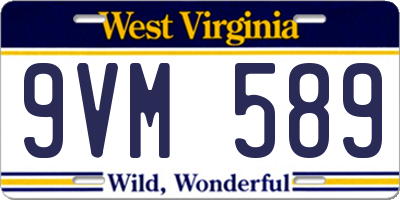 WV license plate 9VM589