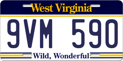 WV license plate 9VM590