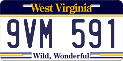 WV license plate 9VM591