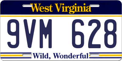 WV license plate 9VM628