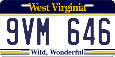 WV license plate 9VM646