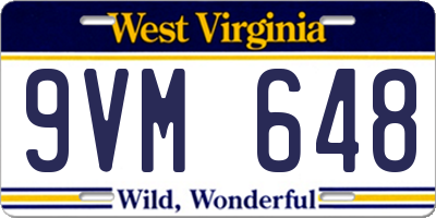 WV license plate 9VM648