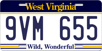 WV license plate 9VM655