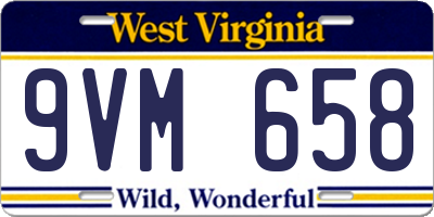 WV license plate 9VM658