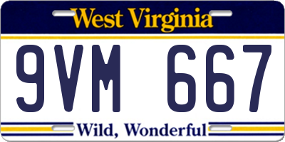 WV license plate 9VM667