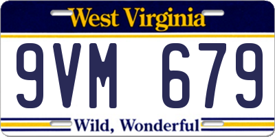 WV license plate 9VM679