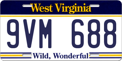 WV license plate 9VM688