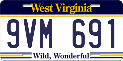 WV license plate 9VM691