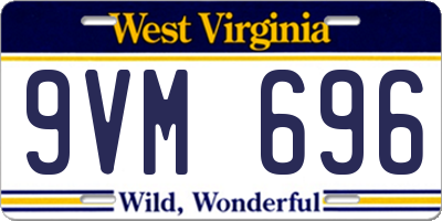 WV license plate 9VM696