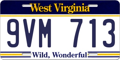 WV license plate 9VM713
