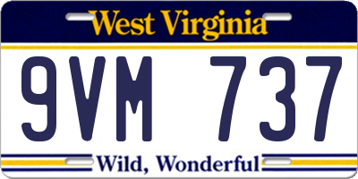 WV license plate 9VM737