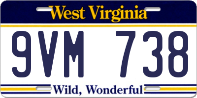 WV license plate 9VM738