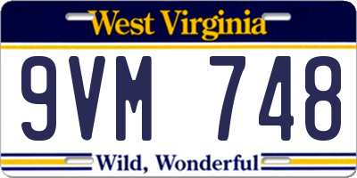 WV license plate 9VM748