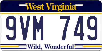WV license plate 9VM749
