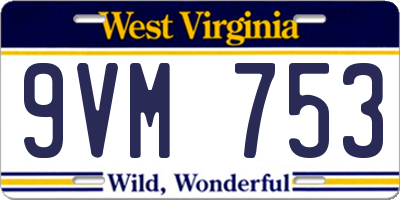 WV license plate 9VM753