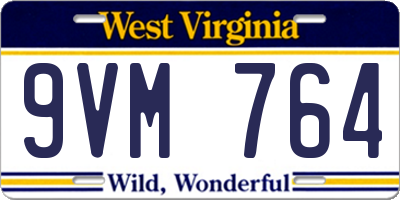 WV license plate 9VM764