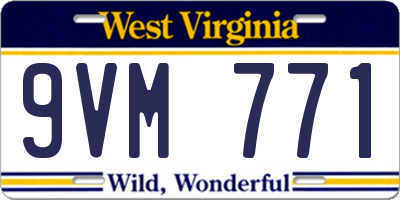 WV license plate 9VM771