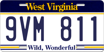 WV license plate 9VM811