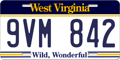 WV license plate 9VM842