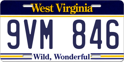 WV license plate 9VM846