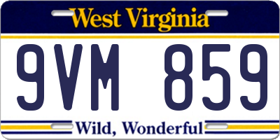 WV license plate 9VM859