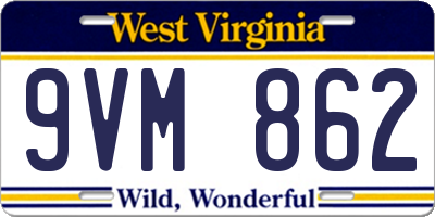 WV license plate 9VM862