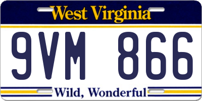 WV license plate 9VM866