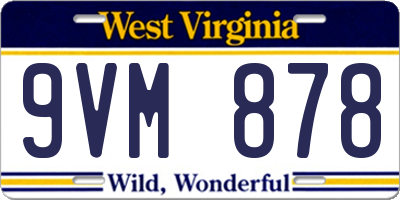 WV license plate 9VM878