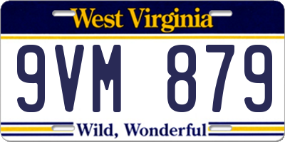 WV license plate 9VM879
