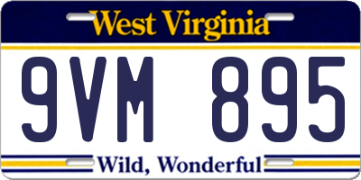 WV license plate 9VM895