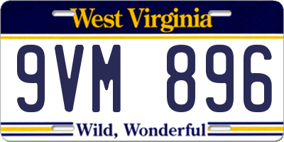 WV license plate 9VM896