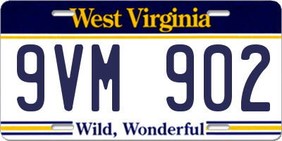 WV license plate 9VM902