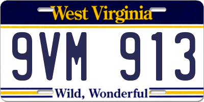 WV license plate 9VM913