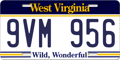 WV license plate 9VM956