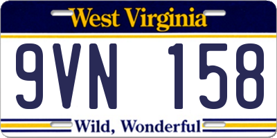 WV license plate 9VN158