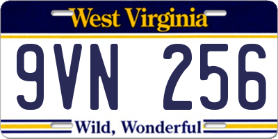 WV license plate 9VN256