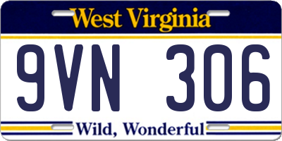 WV license plate 9VN306