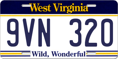 WV license plate 9VN320