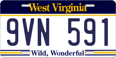 WV license plate 9VN591